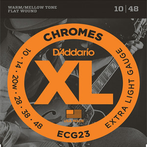 Daddario ECG23 Chromes Flat Wound,Extra Light, 10-48