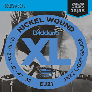 Daddario EJ21 Nickel Wound, Jazz Light, 12-52